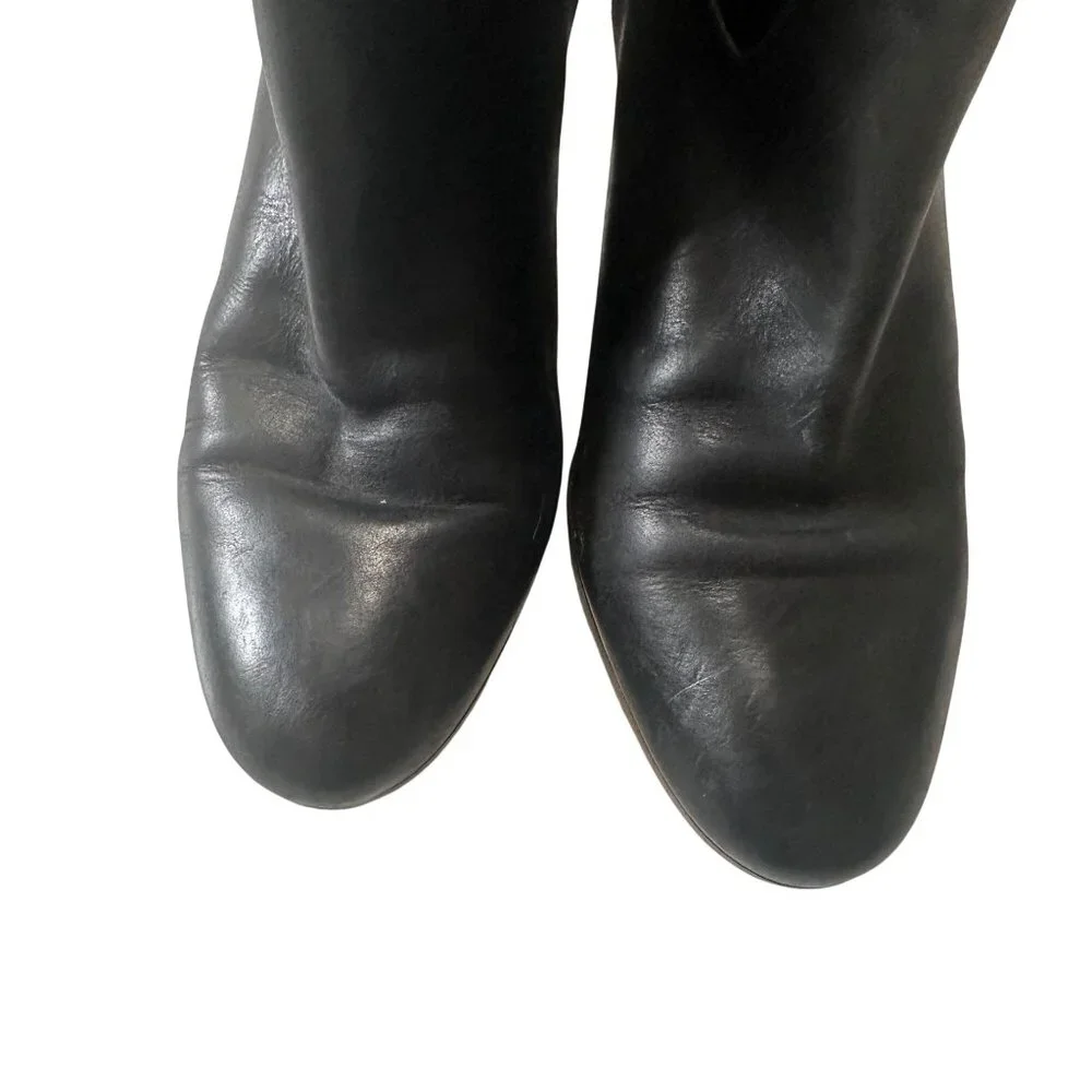 Maison Martin Margiela Black Leather Ankle Booties Size 38 Made in Italy